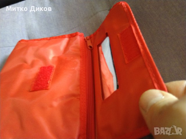 Чанта от промазан плат с огледало за козметика принадлежности-лекарства и други 155х115мм, снимка 4 - Чанти - 40430763