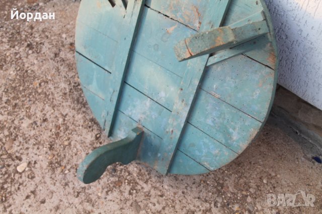 Дървена синя маса за битов кът, снимка 8 - Антикварни и старинни предмети - 44436023