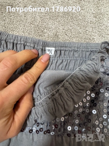 Елегантно Сиво Бюстие с Пайети 🌟, снимка 3 - Корсети, бюстиета, топове - 24945434