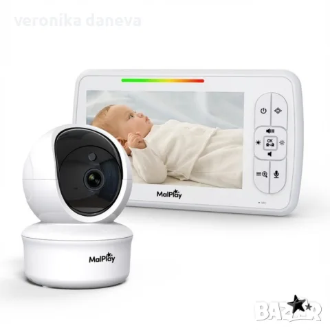 Електронен бебефон NannyEye Vision 5,0 инча, снимка 8 - Бебефони - 55798537