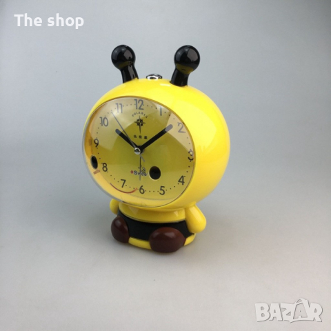 Детски настолен часовник с вградена силна аларма за по-лесно събуждане Пчеличка 16х10см, снимка 4 - Други - 44749364