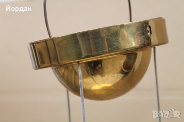 Немски абажур-стъкло и месинг, снимка 4 - Антикварни и старинни предмети - 42434831