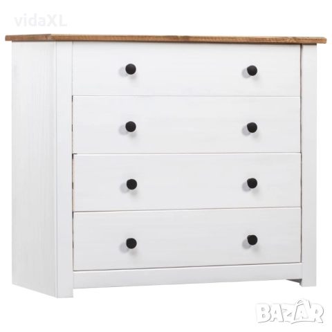 vidaXL Страничен шкаф, бял, 80x40x73 см, бор, Panama Range(SKU:282660)