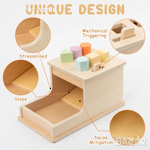 Монтесори дървена игра с кубчета от Busy edition , снимка 4 - Образователни игри - 48447897