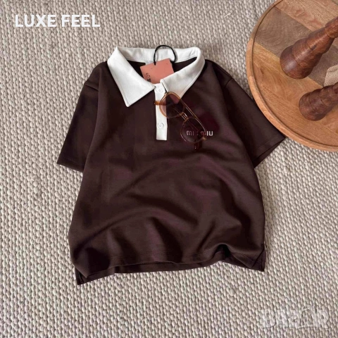 MIU MIU ⚜️Дамска Тениска с Яка 