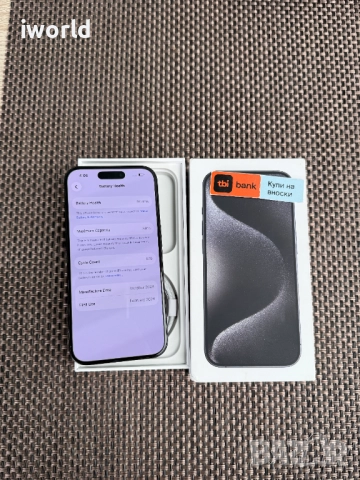 1TB❗️iPhone 15 Pro❗️ Лизинг от 55лв/м ❗️ Black Titanium 1000GBb) черен, снимка 4 - Apple iPhone - 52401625