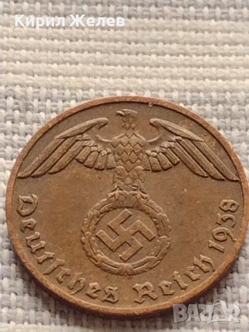 Монета 1 райхсфенинг 1938г. Германия Трети Райх с СХВАСТИКА за КОЛЕКЦИЯ 31542, снимка 5 - Нумизматика и бонистика - 42823144