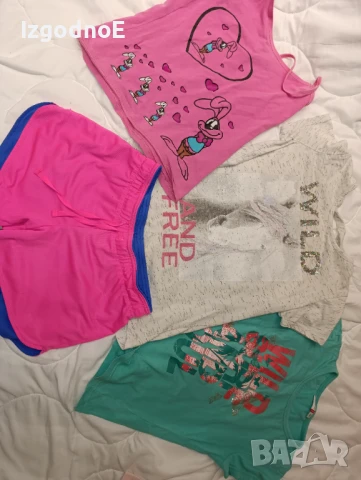 146/152 лот летни дрешки блузки, къси панталони 