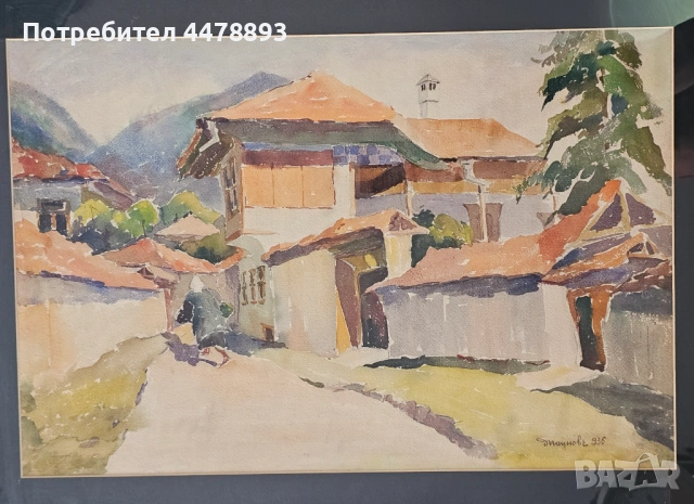 Картина Димитър Паунов пейзаж 1936 година., снимка 2 - Антикварни и старинни предмети - 54188060