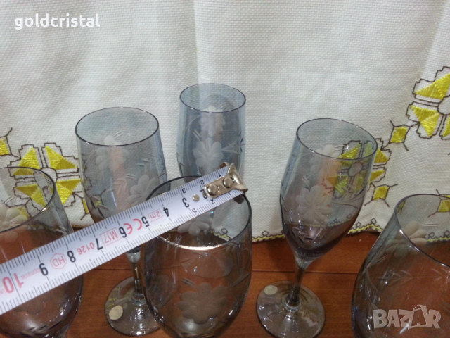 Ретро стъклени чаши цветно стъкло , снимка 9 - Антикварни и старинни предмети - 44810483