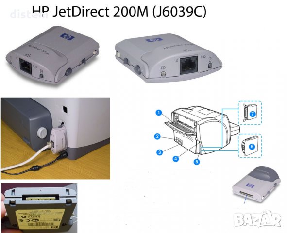 HP сървъри за печат JetDirect 200M 
