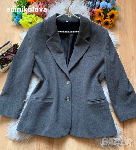 Вълнено сиво сако, снимка 1