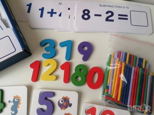 Забавна математика с 30 карти и дървени клечки, снимка 2 - Образователни игри - 52296275