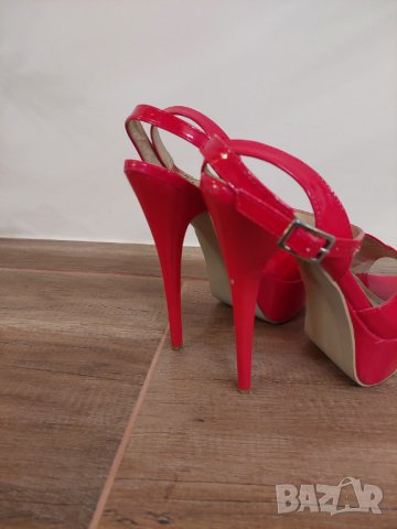 Елегантни червени лачени сандали с висок ток Paolo Bocelli, снимка 3 - Дамски елегантни обувки - 39394379