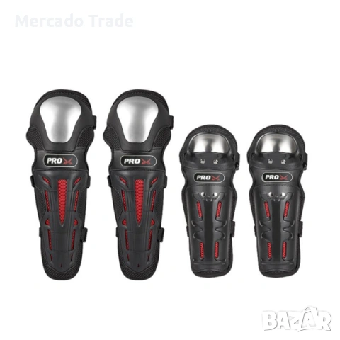 Комплект наколенки и налакътници Mercado Trade, Черно-Червено