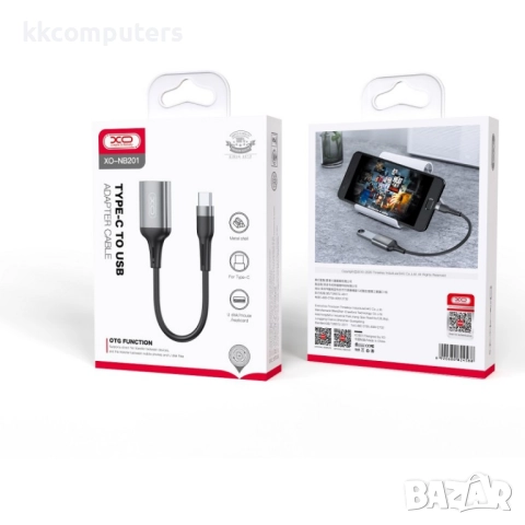 Кабел OTG, USB-C - USB женско, XO NB201, Черен, снимка 3 - USB кабели - 52052877