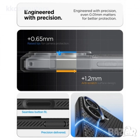 Оригинален кейс Spigen Liquid Air, За iPhone 17 (6.3), Черен и Протектор , снимка 4 - Калъфи, кейсове - 51922880