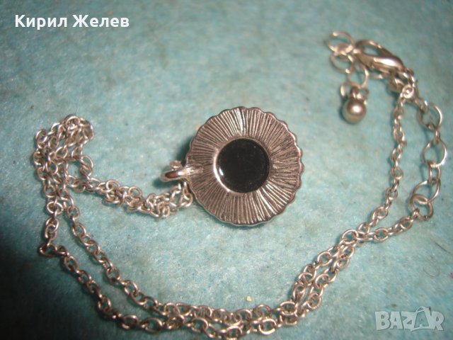 СРЕБРИСТ АРТ МЕДАЛЬОН с ЦВЕТНО СТЪКЛО 67021, снимка 4 - Колиета, медальони, синджири - 35321321