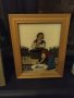Картина найвизъм рисувана върху стъкло ,дървена рамка , снимка 2