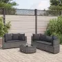 vidaXL Градински диван с възглавници, 6 части, полиратан, сив(SKU: 3308418), снимка 2