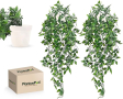PlantasPod Реалистични Висящи Растения с Бели Саксии, снимка 1 - Други стоки за дома - 44656119