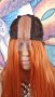 👑 💗Ново ! Прекрасен Модел Дълга Права Лейс Фронт Перука в Наситено Оранжев Цвят💋 КОД : 1333💗 👑 , снимка 8