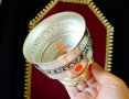 Немска посребрена чаша,бокал с рози 300 мл. , снимка 5