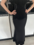 Черна дълга рокля с ресни размер S, снимка 2