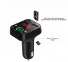 FM Трансмитер за автомобил, Блутут, Слот за карта, 2 USB порта, LCD дисплей, Приемане на повиквания , снимка 3