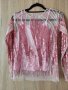 Розова блуза с пайети , снимка 1 - Блузи с дълъг ръкав и пуловери - 40280122
