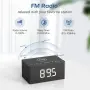 ANJANK Дървен Bluetooth високоговорител с будилник и FM радио, безжична станция за зареждане , снимка 6