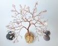 Дръвче Розов кварц, Идея сватба, Подарък камък на сърцето, Дърво на любовта, Подарък за кума, снимка 3