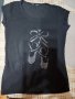 Черна памучна блуза , снимка 1 - Тениски - 42882064