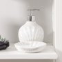 4004 Комплект керамични аксесоари за баня дозатор и сапунерка Ариел, снимка 4