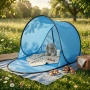 Автоматична плажна палатка с параван, UV защита 30+, 150x150x90 см, снимка 3