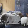 vidaXL Килим от волска кожа, кафяво и бяло, 150x170 см, снимка 2