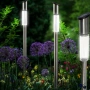 Комплект от 3 броя Led соларни лампи XL 57см - неръждаема стомана, сензор и до 8 часа светене, снимка 4