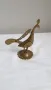 Стара фигурка на птица- паун, месингова колба за очна линия, снимка 6