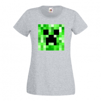 Дамска тениска Creeper Face 2 майнкрафт Minecraft,Игра,Забавление,подарък,Изненада,Рожден Ден., снимка 7 - Тениски - 36520628
