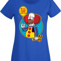 Дамска тениска The Simpsons Krusty The Clown Pennywise 02,Halloween,Хелоуин,Празник,Забавление,, снимка 4 - Тениски - 38154282