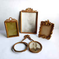 Стари позлатени фоторамки френски от 19 век, снимка 3 - Други ценни предмети - 44742251