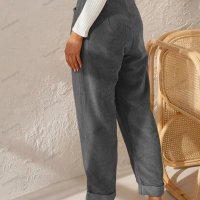 Дамски широки панталони от кадифе с висока талия и широки прави крачоли, 7цвята - 023 , снимка 8 - Панталони - 42815362