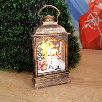 1187 Мини коледен фенер с Дядо Коледа и Снежко светеща коледна украса, снимка 7 - Декорация за дома - 35003060