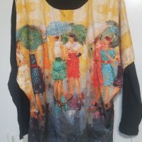 страхотна ефектна блуза , снимка 1 - Блузи с дълъг ръкав и пуловери - 29994550