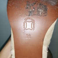 №39 ONLY дамски обувки боти ботуши от естествена кожа велур в бежов цвят-подарък при поръчка над 7лв, снимка 15 - Дамски ботуши - 42814435