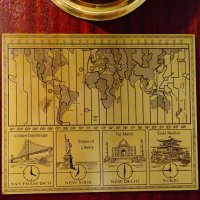 Западно Германски корабен часовник,карта за световно време по Гринуич. , снимка 2 - Антикварни и старинни предмети - 29491531