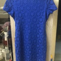 Синя, дантелена рокля-размер S, снимка 1 - Рокли - 33883277