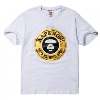 Тениска AAPE Now by A Bathing Ape (BAPE) - XL White Gold Foil бяла, снимка 1 - Тениски - 25803757