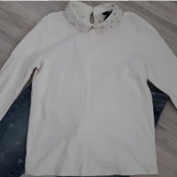 Бяла блуза H&M, снимка 3 - Блузи с дълъг ръкав и пуловери - 30537417
