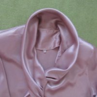  Дамска блуза сатен цвят пепел от рози, размер XL, снимка 3 - Блузи с дълъг ръкав и пуловери - 34095522